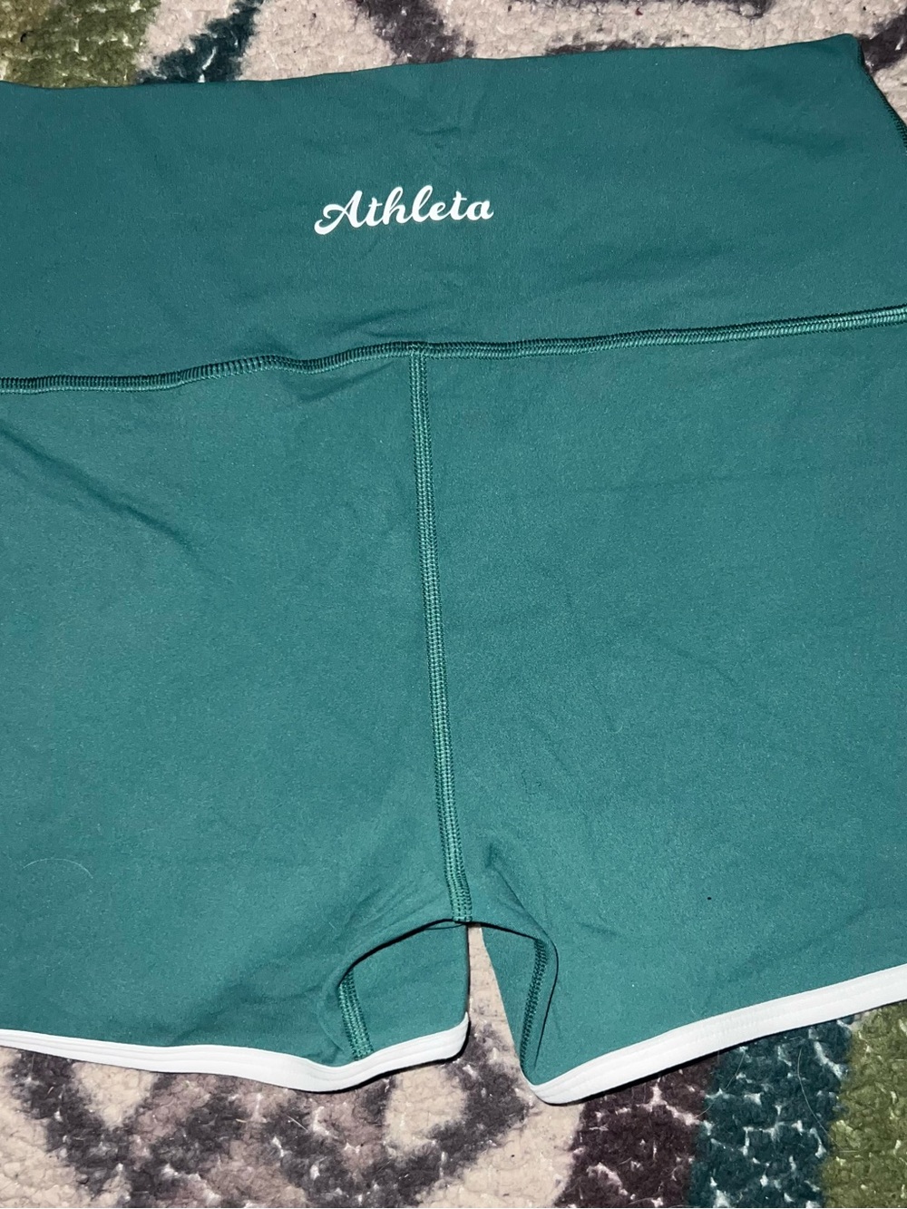 Athleta Teal Green High-Rise Athletic Shorts